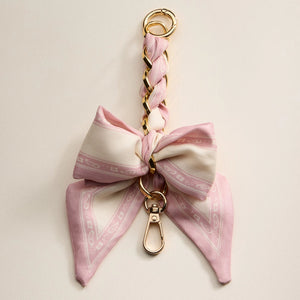 Frem NYC Scarf Bow Keychain in Pink