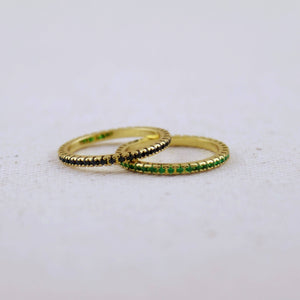 GoldFi 18k Gold Filled Colored Eternity Micro Cubic Zirconia Stone Ring