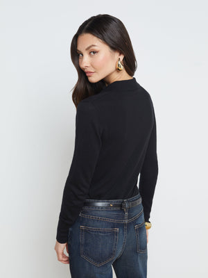 L'Agence Sterling Collared Sweater in Black