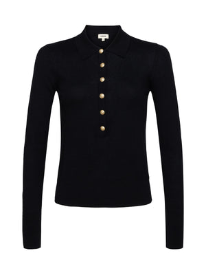 L'Agence Sterling Collared Sweater in Black