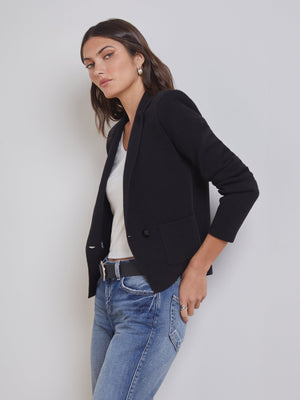 L'Agence Sofia Knit Blazer in Black