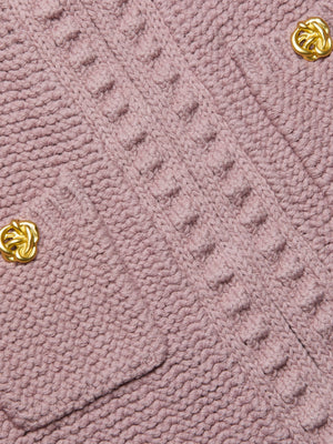 L'Agence Delilah Crop Textured Cardigan in Light Mauve