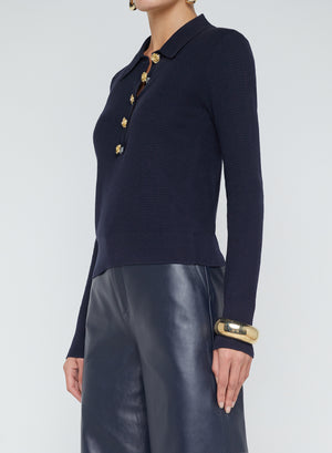 L'Agence Sterling Jewel Button Sweater in Midnight Rose