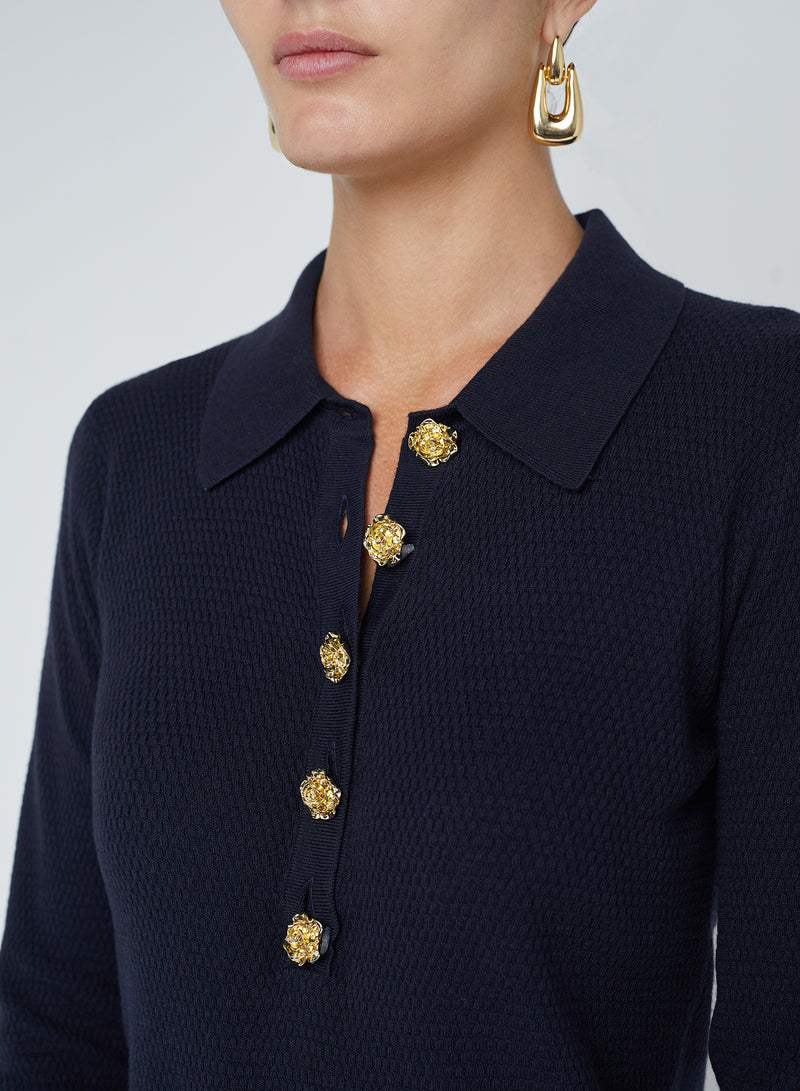 L'Agence Sterling Jewel Button Sweater in Midnight Rose