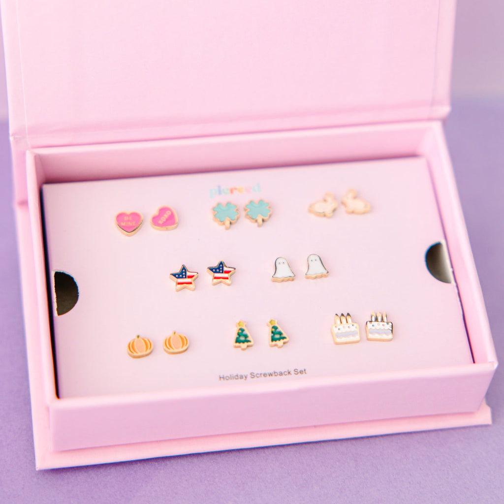 Pierced Co Earrings in Holiday Screwback Set