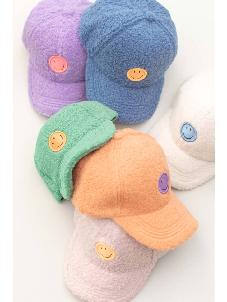 Space46 Smiley Boucle Kids Baseball Hat - Multiple Colors!