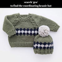 Huggalugs Sweater in Green Geo