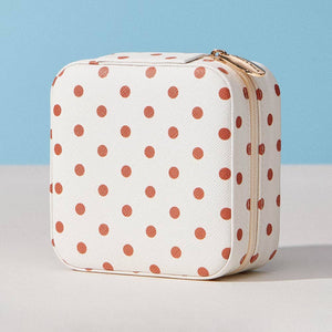 Sensibling Corp. Polka Dot Pattern Print Portable Square Jewelry Box