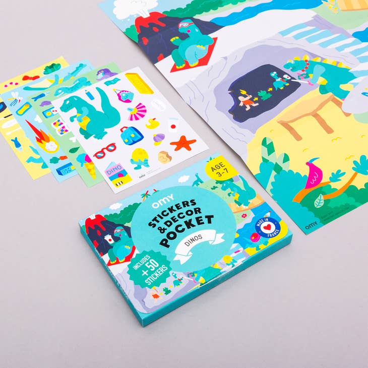 OMY Sticker Decor Pocket Poster - Dino