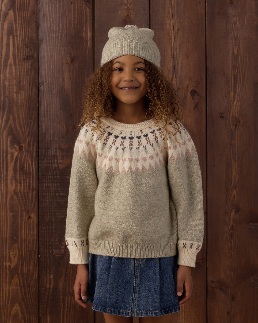 Rylee + Cru Fair Isle Sweater in Sage