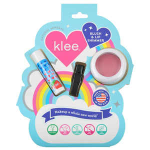 Klee Kids Naturals Blush and Lip Shimmer Set in Sweet Cherry Spark