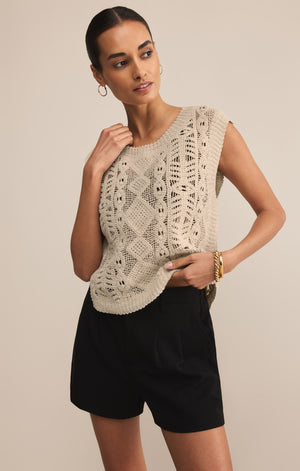 Z Supply Baroque Sweater Top in Crystal