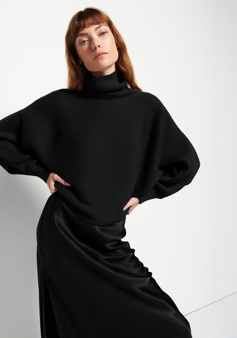 Nation Ltd Lane Exaggerated Dolman Sweater in Black