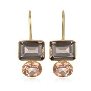 Amelia Rose Valencia Earring in Smoky & Champagne/Gold