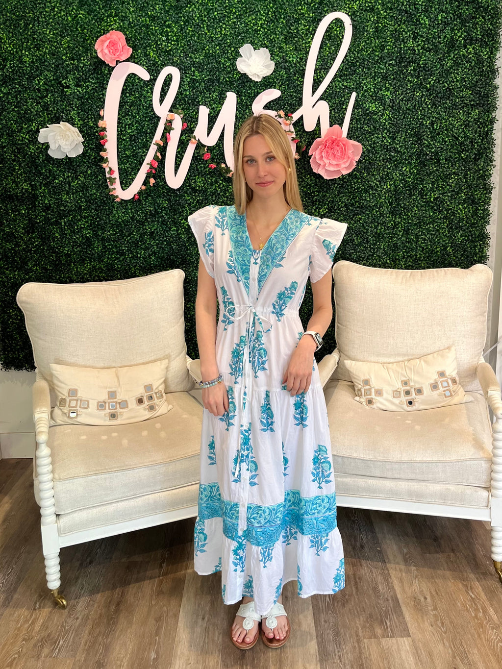 Victoria Dunn Rosa Dress in Salt Air