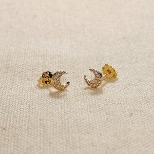 GoldFi Mini Crescent Moon Stackable Earrings