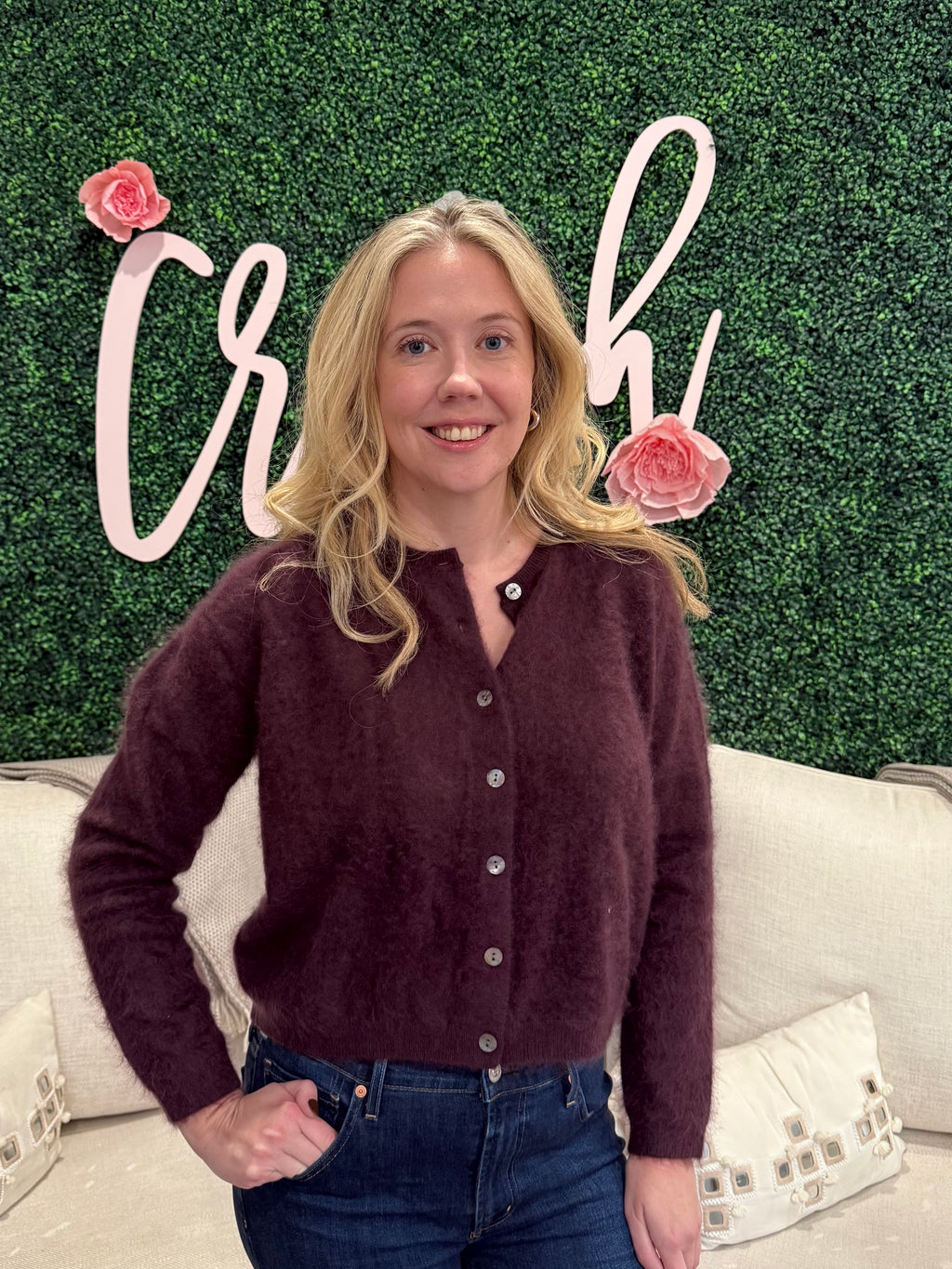 Colorush Brushed Chelsea Cardigan in Elderberry