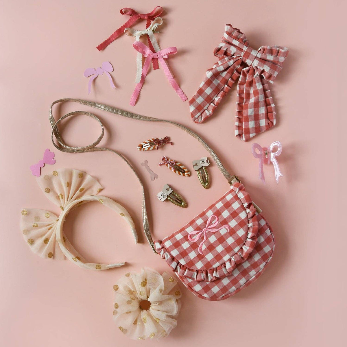 Rockahula Stripy Glitter Bow Clips