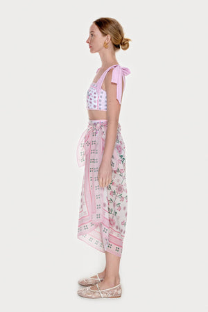Jessie Zhao New York Beach Sarong Wrap in Pink Blossom