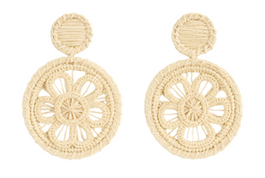 Victoria Dunn Sapphire Earring in Iraca Palm