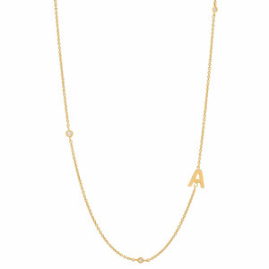 Tai Initial Chain Necklace with CZ Accent