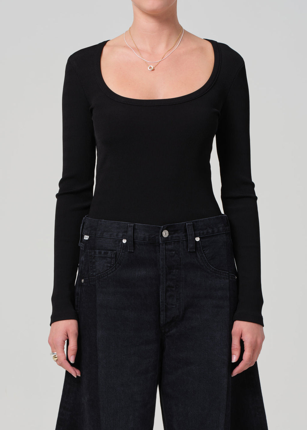 Citizens of Humanity Rumi Scoop Neck Top in Black