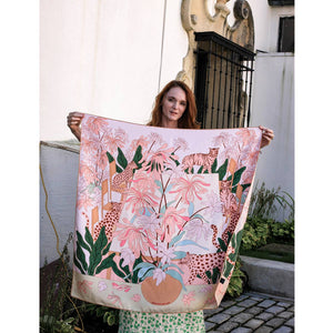 Jessie Zhao New York Double Sided Silk Scarf in Jungle Gathering