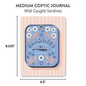 Studio Oh! Wild Caught Sardines Medium Coptic-Bound Journal