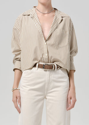 Citizens of Humanity Petit Ami Shirt in Sand Atlas Stripe