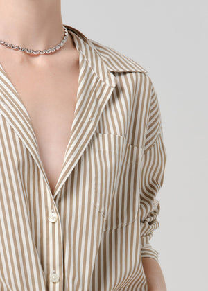 Citizens of Humanity Petit Ami Shirt in Sand Atlas Stripe