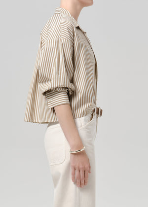 Citizens of Humanity Petit Ami Shirt in Sand Atlas Stripe