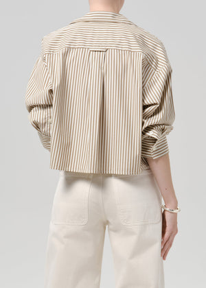 Citizens of Humanity Petit Ami Shirt in Sand Atlas Stripe