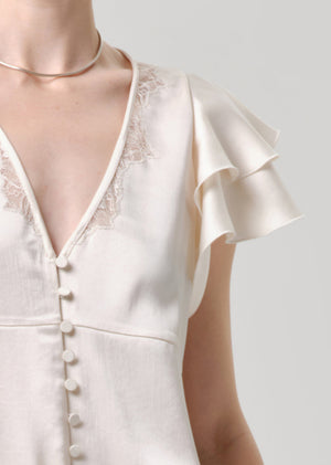 Citizens of Humanity Lola Flutter Lace Top in Cream