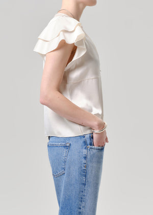 Citizens of Humanity Lola Flutter Lace Top in Cream