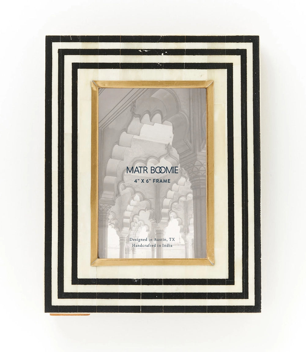 MATR BOOMIE Rajiva 4x6 Black Cream Picture Frame