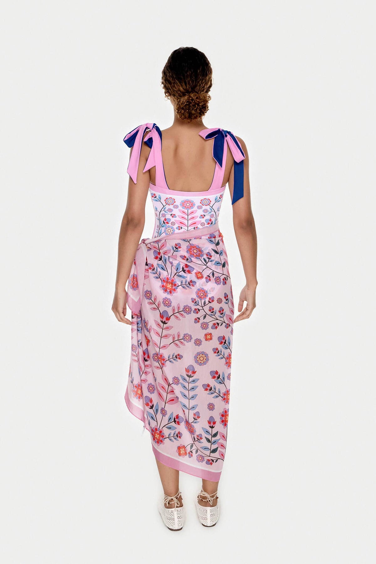 Jessie Zhao New York Beach Sarong Wrap in Pink Garden