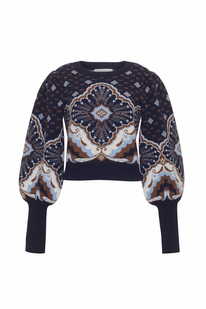 Cara Cara Esme Sweater Top in Jules Navy