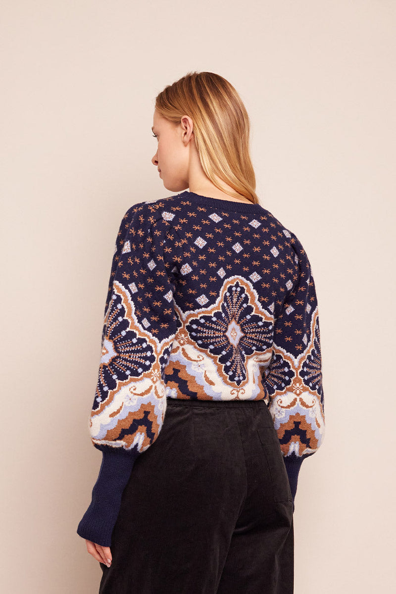 Cara Cara Esme Sweater Top in Jules Navy