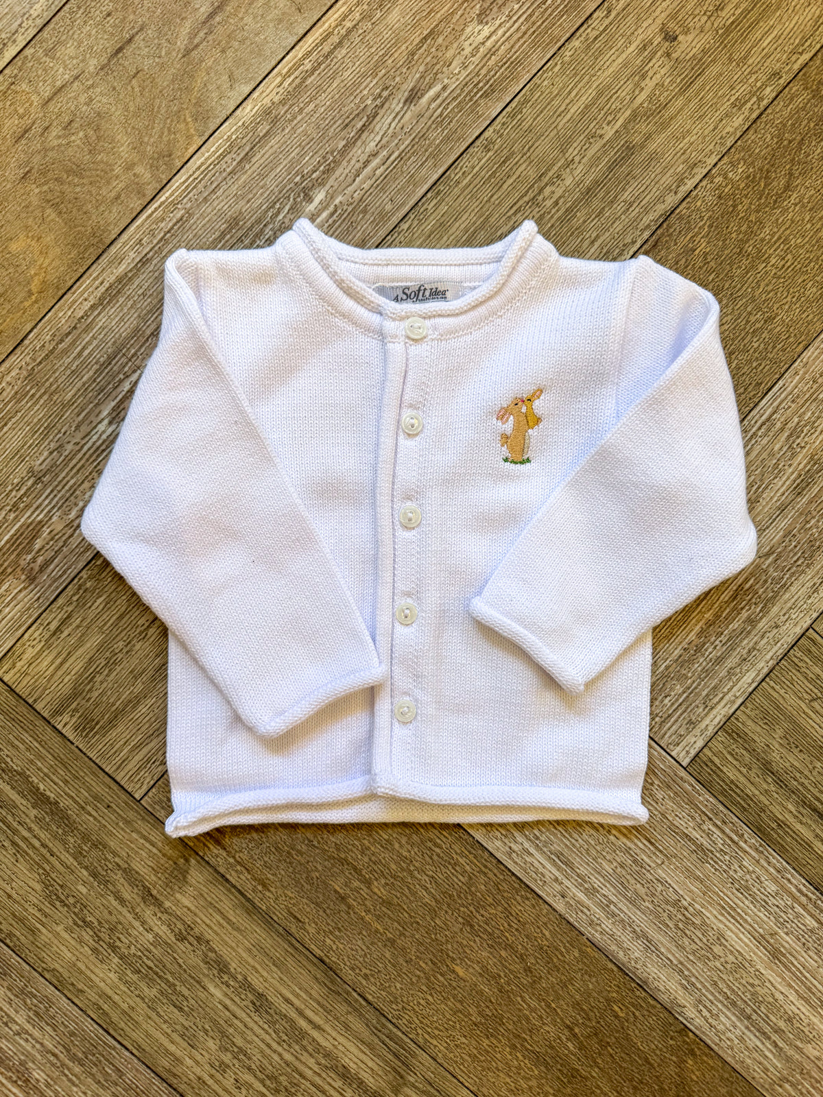A Soft Idea Mommy & Baby Bunny Cardigan in White