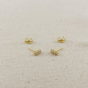 GoldFi 18k Gold Filled Mini CZ Stud Earrings