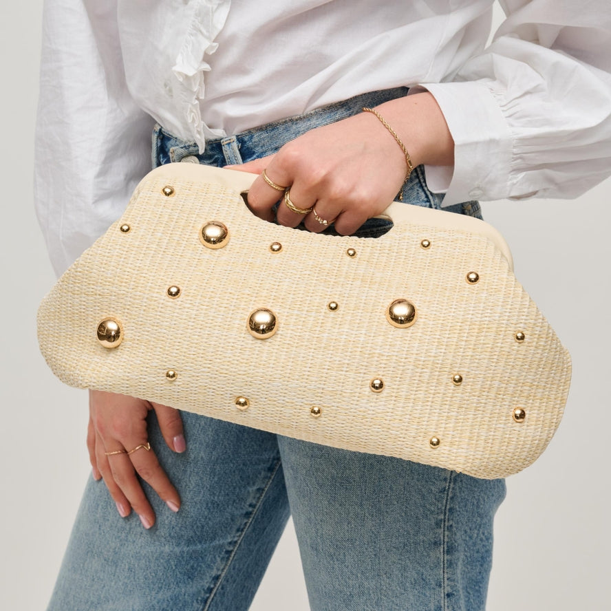 Urban Expressions Mallory Studded Clutch in Ivory