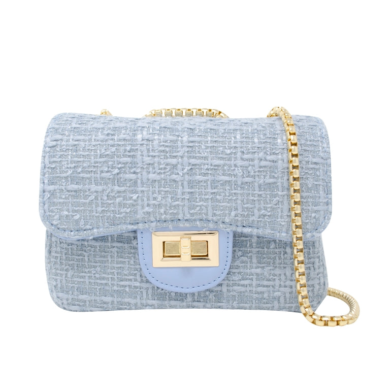 Zomi Gems Tweed Handbag in Light Blue