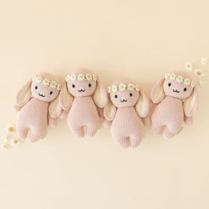 Cuddle + Kind Baby Bunny with Flower Crown in Rose