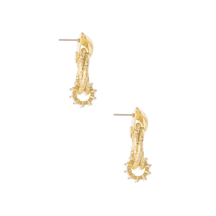 Ettika Mini Barrel Crystal Earrings
