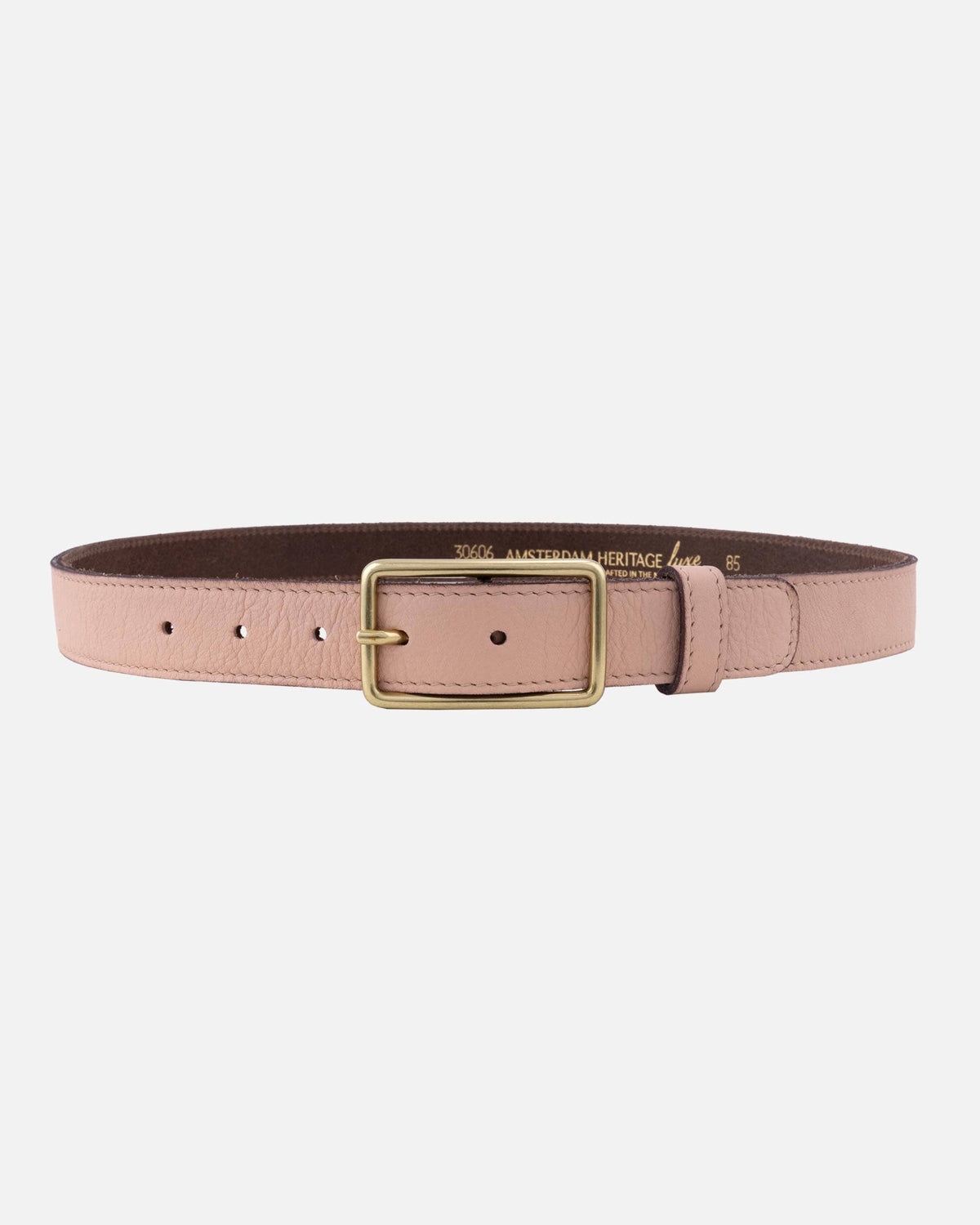 Amsterdam Heritage Belia Skinny Leather Belt in Salmon