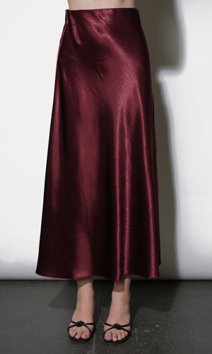 Greylin Paige Midi Slip Skirt in Dark Cherry