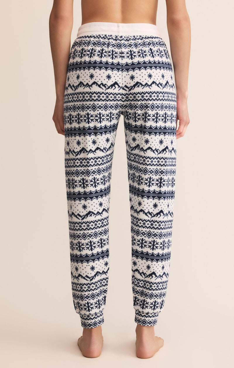 Z Supply Luxe Twilight Fairisle Jogger in Vanilla Ice