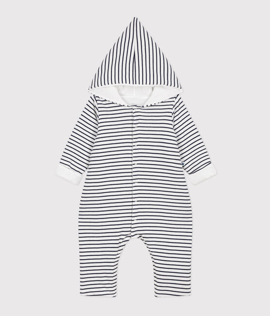 Petit Bateau Laristo Hooded Coverall in Navy Stripe