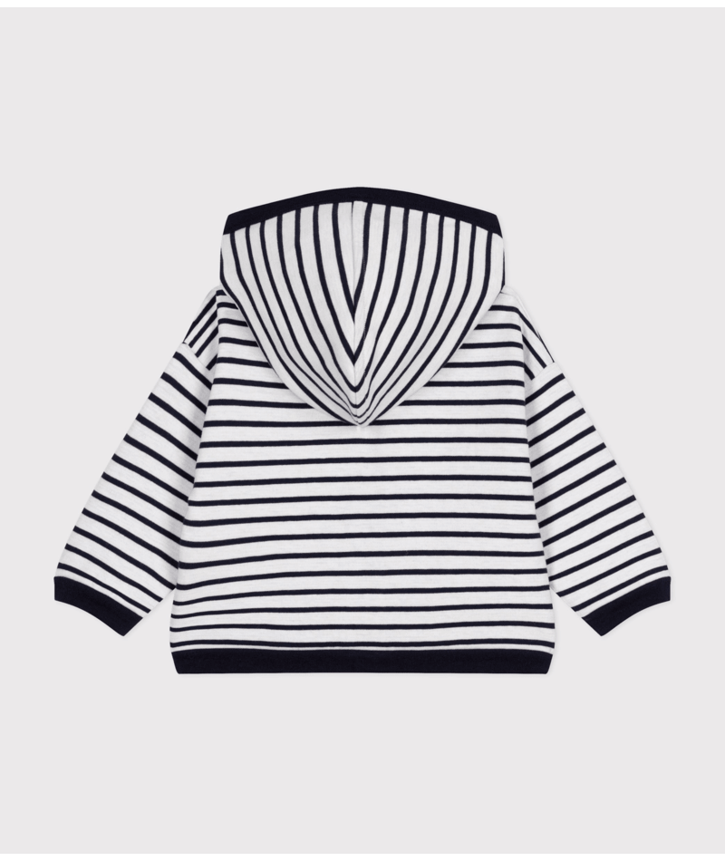 Petit Bateau Zip Hoodie in Navy Stripe