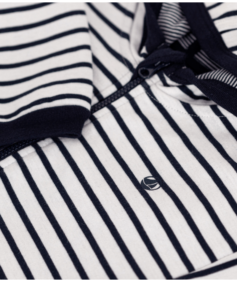 Petit Bateau Zip Hoodie in Navy Stripe